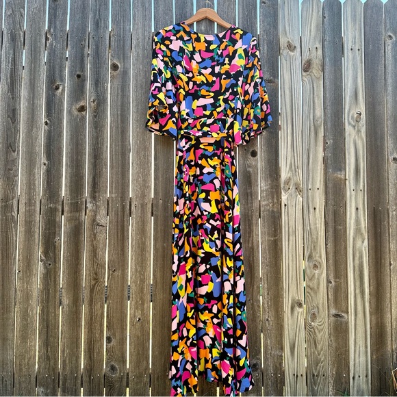 NWT Traffic People Colorful Abstract Wrap Dress - Picture 9 of 9